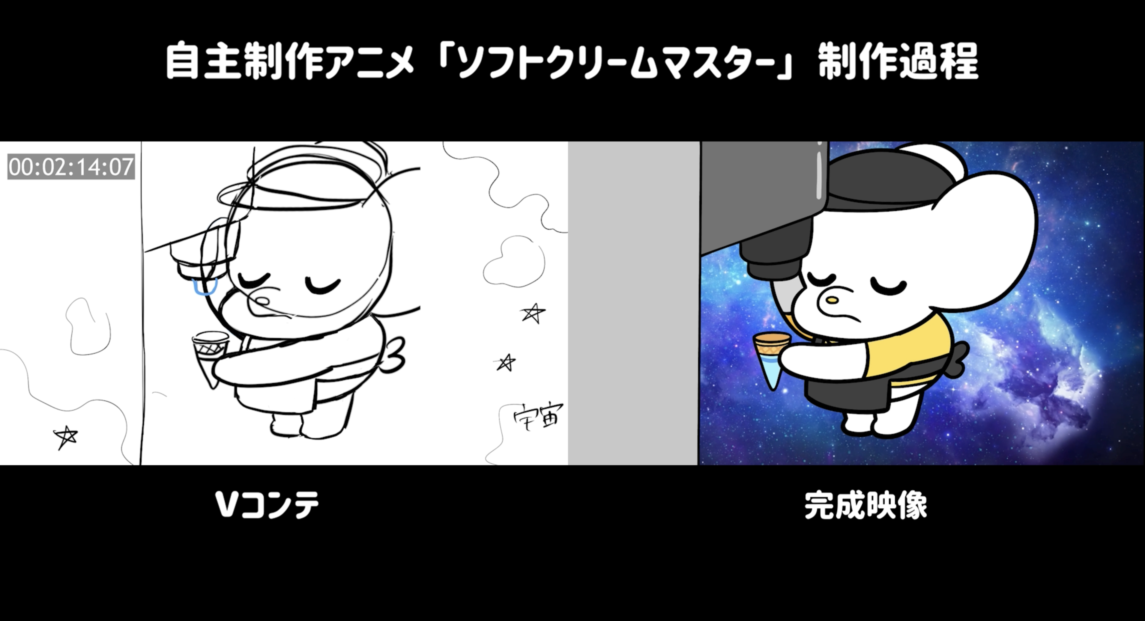 アニメ制作過程（Vコンテ/完成映像)